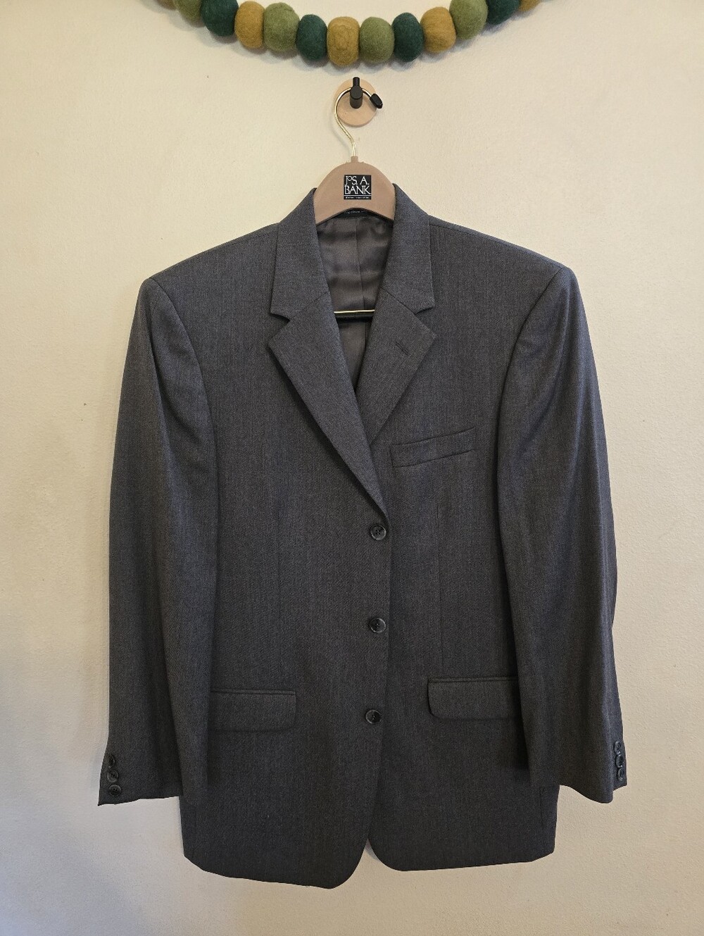 Gianfranco Ruffini Italy 100% Wool Men’s Solid Gray Grey Blazer Sports Coat 40R